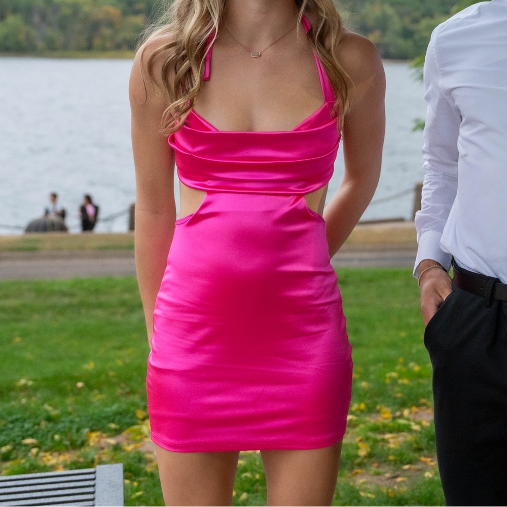 Pink satin dress- Lucy in the Sky